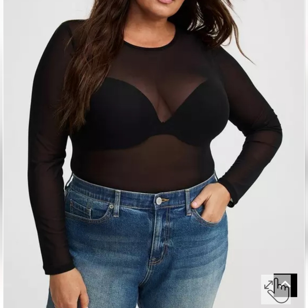 🆕️ MESH CREW NECK LONG SLEEVE TOP